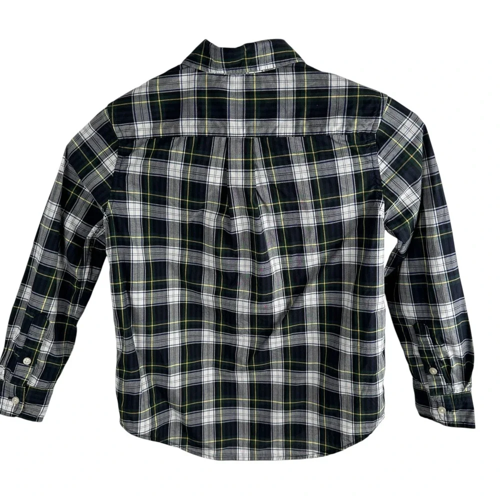 Ralph Lauren Boys 6 Plaid Button Down Shirt Long Sleeve Blue Green Holiday NWT